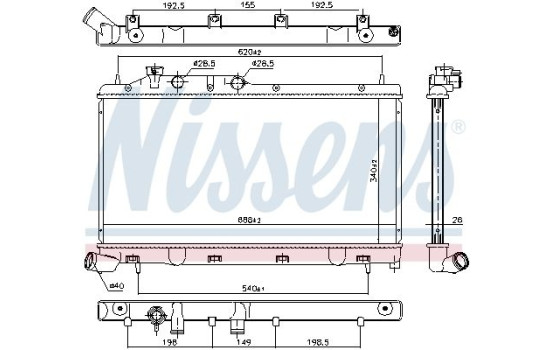 Radiator, engine cooling 67737 Nissens