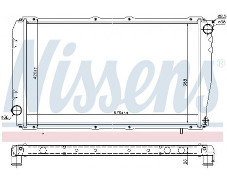 Radiator, engine cooling 67740 Nissens