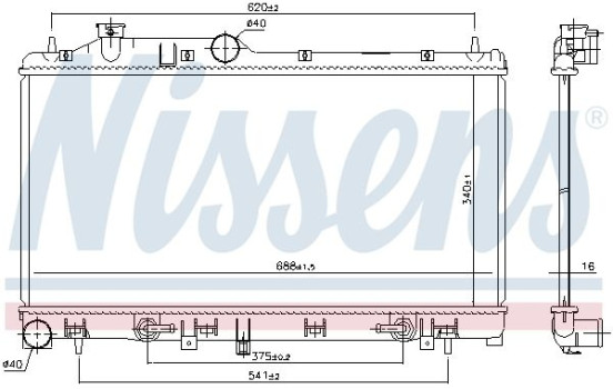 Radiator, engine cooling 67741 Nissens