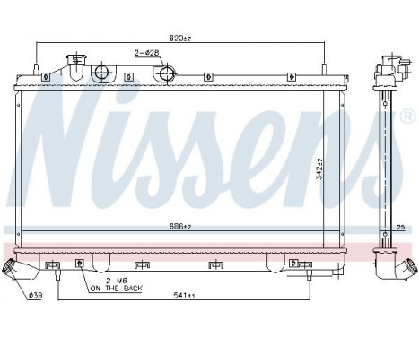 Radiator, engine cooling 67743 Nissens