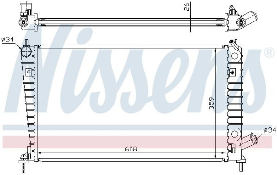 Radiator, engine cooling 68000A Nissens, Image 2