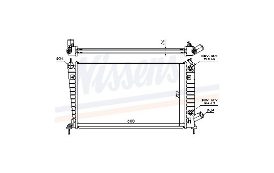 Radiator, engine cooling 68001A Nissens