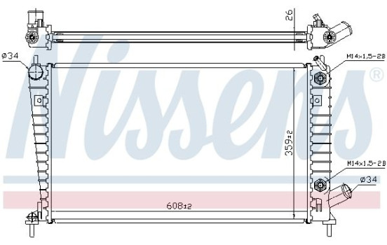 Radiator, engine cooling 68001A Nissens, Image 2