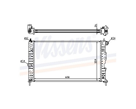 Radiator, engine cooling 68002A Nissens