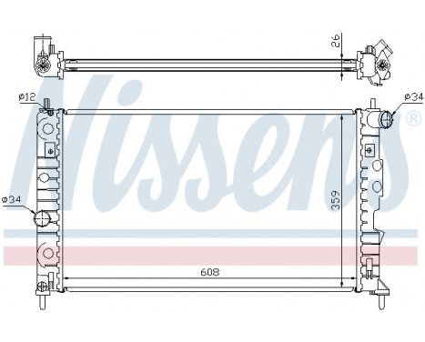 Radiator, engine cooling 68002A Nissens, Image 2