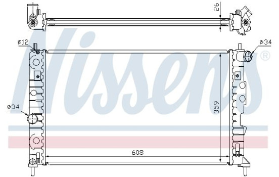 Radiator, engine cooling 68002A Nissens, Image 2