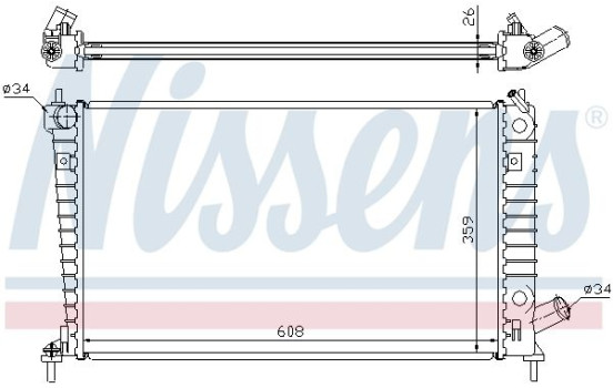 Radiator, engine cooling 68004A Nissens, Image 2
