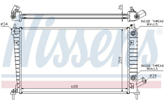 Radiator, engine cooling 68005A Nissens, Image 2