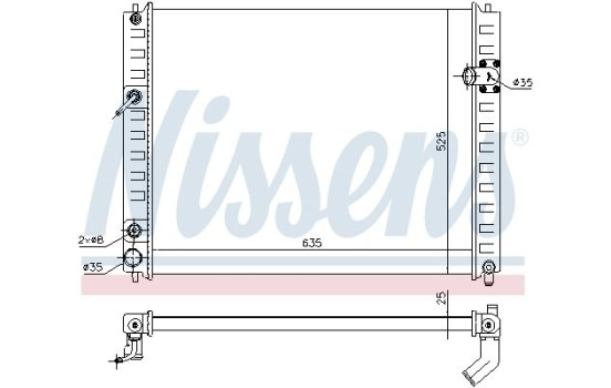 Radiator, engine cooling 68091 Nissens