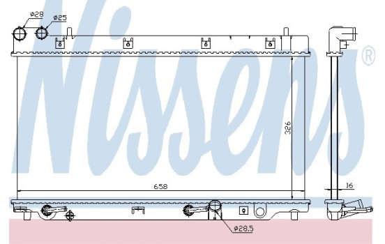 Radiator, engine cooling 68098 Nissens