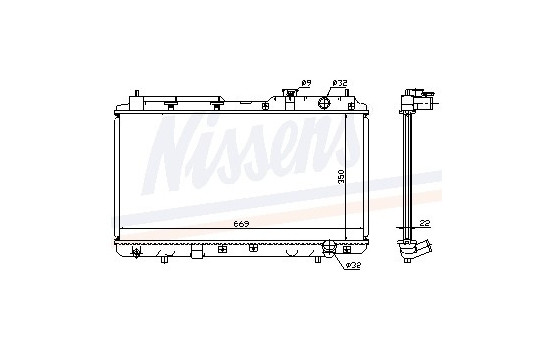 Radiator, engine cooling 68101A Nissens