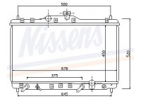 Radiator, engine cooling 68116 Nissens
