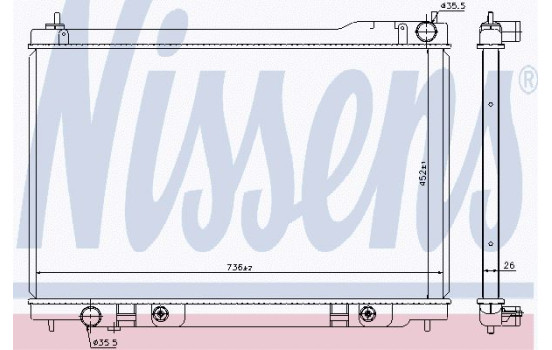 Radiator, engine cooling 68118 Nissens