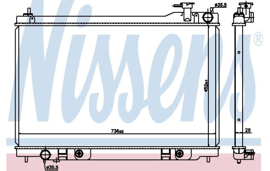 Radiator, engine cooling 68119 Nissens