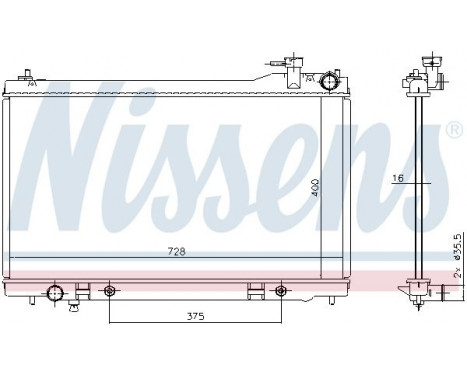 Radiator, engine cooling 681212 Nissens