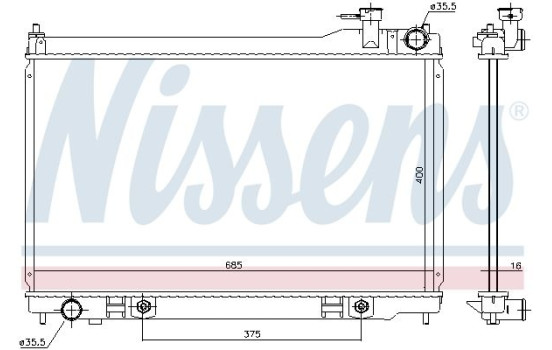 Radiator, engine cooling 681213 Nissens