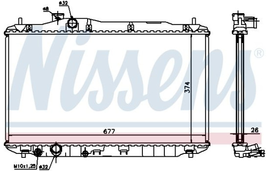 Radiator, engine cooling 68134A Nissens, Image 2