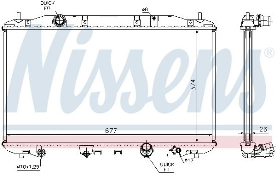 Radiator, engine cooling 68135A Nissens, Image 2