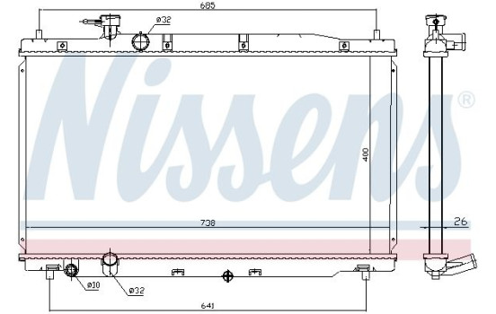 Radiator, engine cooling 681386 Nissens