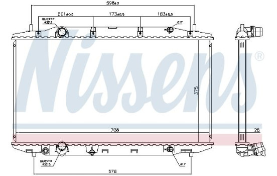Radiator, engine cooling 681408 Nissens