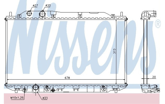 Radiator, engine cooling 68141 Nissens