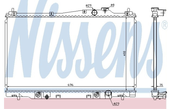 Radiator, engine cooling 68142 Nissens