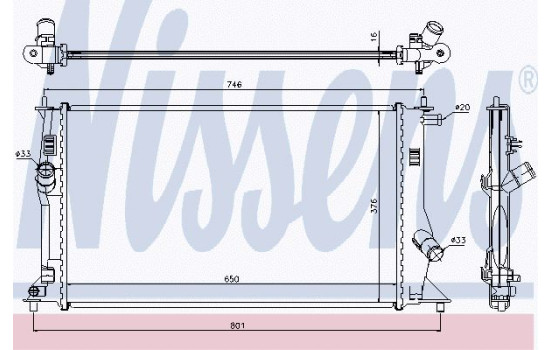 Radiator, engine cooling 68503 Nissens