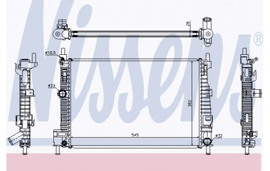 Radiator, engine cooling 68523 Nissens