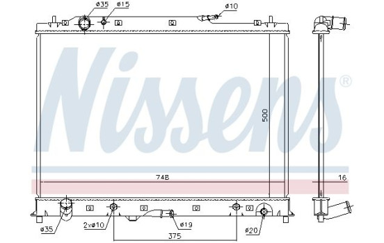 Radiator, engine cooling 68525 Nissens
