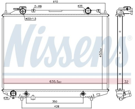 Radiator, engine cooling 68535 Nissens