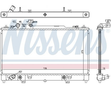 Radiator, engine cooling 68550 Nissens