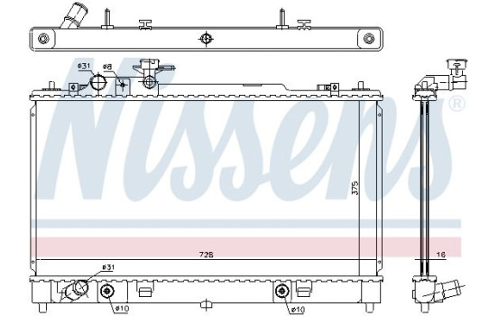 Radiator, engine cooling 68550 Nissens