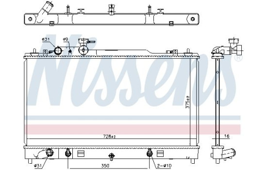 Radiator, engine cooling 68553 Nissens