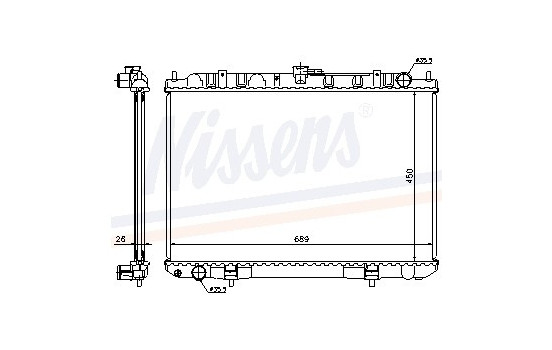 Radiator, engine cooling 68703A Nissens