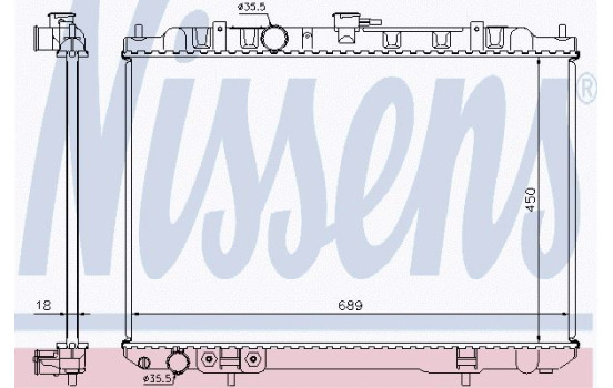 Radiator, engine cooling 68704 Nissens