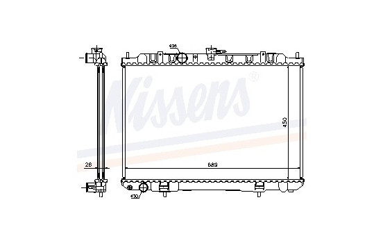 Radiator, engine cooling 68705A Nissens