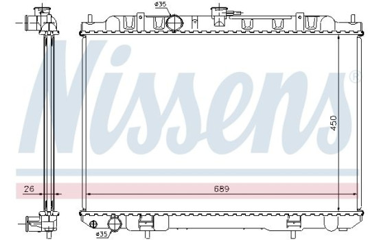 Radiator, engine cooling 68705A Nissens, Image 2