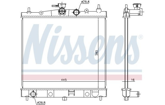 Radiator, engine cooling 68728 Nissens