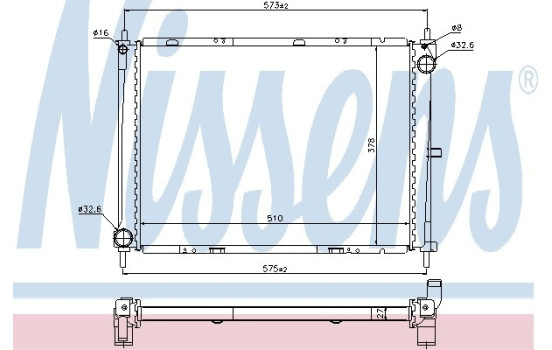 Radiator, engine cooling 68731 Nissens
