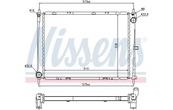 Radiator, engine cooling 68731 Nissens, Image 2