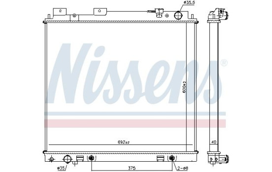 Radiator, engine cooling 68744 Nissens