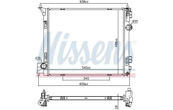 Radiator, engine cooling 68788 Nissens