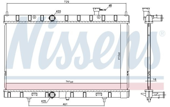Radiator, engine cooling 68789 Nissens
