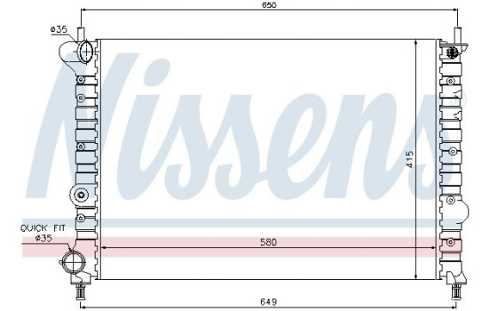 Radiator, engine cooling 68802 Nissens