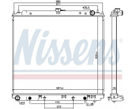 Radiator, engine cooling 68809 Nissens