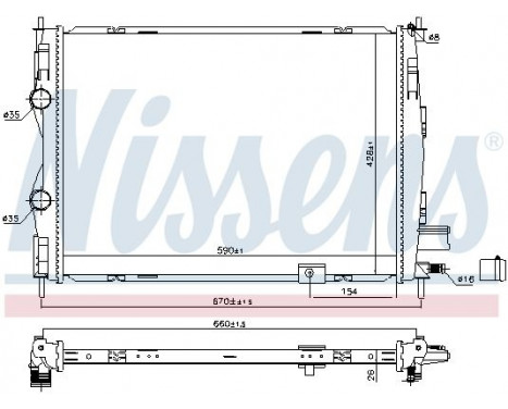 Radiator, engine cooling 68811 Nissens