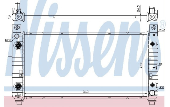 Radiator, engine cooling 69091 Nissens