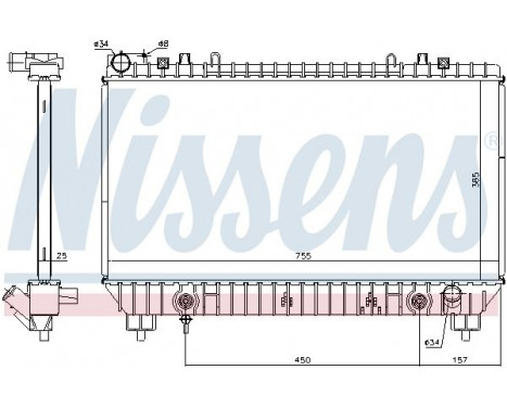 Radiator, engine cooling 69095 Nissens