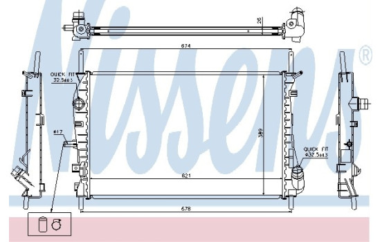 Radiator, engine cooling 69252 Nissens
