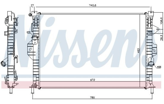 Radiator, engine cooling 69253 Nissens